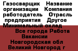 Газосварщик › Название организации ­ Компания-работодатель › Отрасль предприятия ­ Другое › Минимальный оклад ­ 30 000 - Все города Работа » Вакансии   . Новгородская обл.,Великий Новгород г.